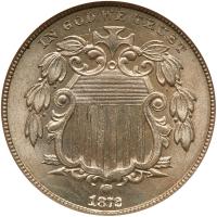 1872 Shield 5C NGC MS64