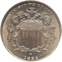 1883 Shield 5C NGC MS64