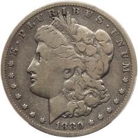 1880-CC Morgan $1. Rev of 1879