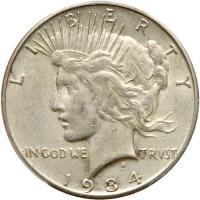 1934-S Peace $1 PCGS AU50