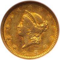 1851 $1 Gold Liberty ANACS EF40 Details