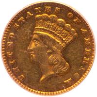 1885 $1 Gold Indian PCGS AU55