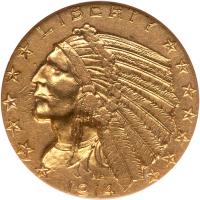 1914-D $5 Indian NGC EF45