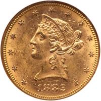 1882 $10 Liberty NGC MS62