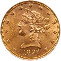 1893 $10 Liberty PCGS MS62