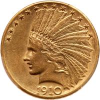1910-D $10 Indian PCGS AU Details