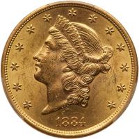 1884-S $20 Liberty PCGS Unc Details
