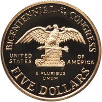 1989-W Congress Bicentennial $5 Gold Gem Proof - 2
