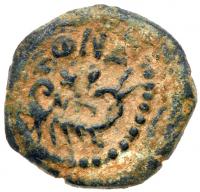 Herod Archelaus, 4 BCE - 6 CE. AE 2-Prutot (18 mm; 2.87 g) VF - 2