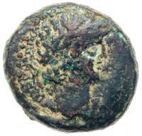 Herod Agrippa II As King. Struck under Nero, ca. 69 CE. AE half-denomination (18 mm; 6.05 g)