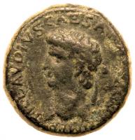 Judaea, Roman Judaea. Claudius, with Britannicus. Ã (7.60 g), AD 41-54 VF