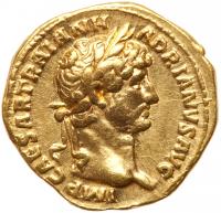 Hadrian, A.D. 117-138. Gold Aureus (7.17g) Nearly EF