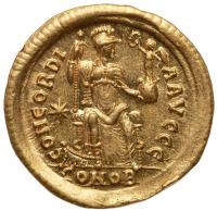 Theodosius II, AD 402-450. Gold Solidus (4.47g) Superb EF - 2