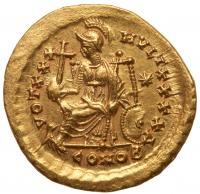 Theodosius II, AD 402-450. Gold Solidus (4.47 g.) - 2