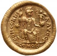 Theodosius II. Gold Solidus (4.46 g), AD 402-450 EF - 2