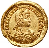 Valentinian III. Gold Solidus (4.53 g), AD 425-455 Nearly Mint State