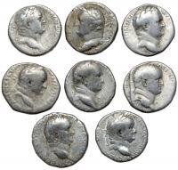 8-piece lot of Syrian Silver Tetradrachms of Vespasian, AD 69-79