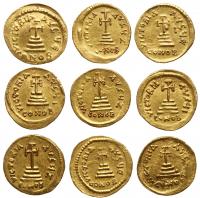 9-piece hoard of Constans with Constantine IV Gold Solidii, ca. 654-659 - 2