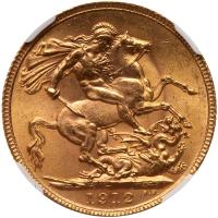 Great Britain. Sovereign, 1912 NGC MS63 - 2