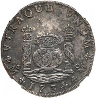 Mexico. 8 Reales, 1734-Mo MF NGC About Unc