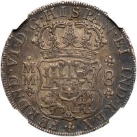 Mexico. 8 Reales, 1757-Mo MM NGC AU50 - 2