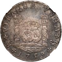 Mexico. 8 Reales, 1759-Mo MM NGC AU53