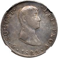 Mexico. 8 Reales, 1822-Mo JM NGC About Unc