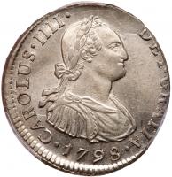 Peru. 2 Reales, 1798-IJ (Lima) PCGS MS63