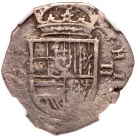 Spain. Cob 2 Reales, 1612-B (Seville) NGC VF30