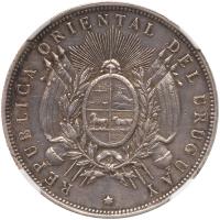 Uruguay. Peso, 1895 NGC About Unc