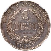 Uruguay. Peso, 1895 NGC About Unc - 2