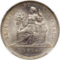 Guatemala. Peso, 1896 NGC MS62