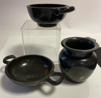 Greek Pottery: Collection of Three (3) Very Fine Examples of Campanian Calene Black Ware, 3rd Century B.C.