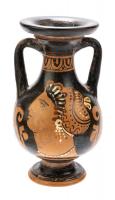 Hellenistic/Greek Pottery, South Italian Red Twin Handled Amphora 350-320 B.C.