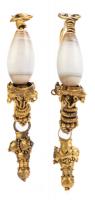 Remarkable Corinthian Capital Style and Banded Agate Earrings With Grape Clusters and Fruit Danglers in 22K Yellow Gold