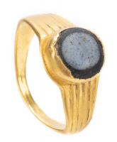 3rd Century A.D. Large, High Karat Roman Ring with Sardonyx, Free of Any Carving/Engraving