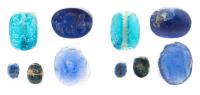 Collection of 5 Different Egyptian and Phoenician Glass Scarabs ca. 5th-4th Century B.C.