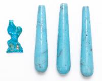 Egyptian Amarna Period, Four (4) Pieces in Typical Glossy Turquoise Glaze, Late Dynastic Period