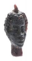 Roman/Egyptian Dark Purple Glass (Appears Black) Portrait Bust Pendant of a Woman, 3rd-1st Century