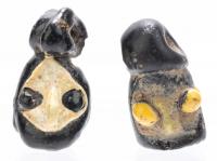 Pair of Phoenician Glass Beads Each With Two Faces ca. 6th-5th Century B.C. Striking and Unusual Treasures