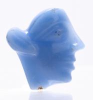 WITHDRAWN - Egyptian Sky Blue Glass Inlay of a Side Profile of a Male Head ca. Late Dynastic Period 1085-332 B.C.