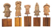 Five (5) Beautifully Presented, Pre-Columbian, Colima Terracotta Heads from Western Mexico