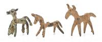 Three (3) Bronze Luristan Animal Figures, Western Iran from ca. 1000 B.C. a Bull, a Horse and a Dog