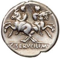 Roman Republic. C. Servilius M.f. AR Denarius. 136 BC (18.4mm, 4.04g) VF - 2