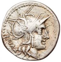 M. Tullius. <I>(moneyer) </I>120 BC. AR Denarius (19.9mm, 3.53g)