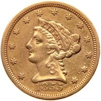 1855 $2.50 Liberty EF45