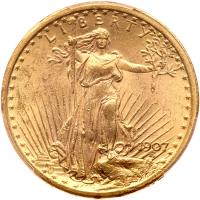 WITHDRAWN - 1907 $20 St. Gaudens. Flat Relief PCGS MS63