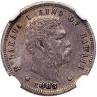 1883 Hawaiian Ten Cents NGC AU50