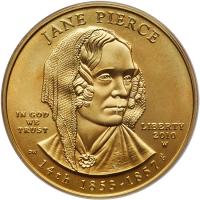 $10.00 2010-W Jane Pierce Gold Â½ ozt PCGS MS70