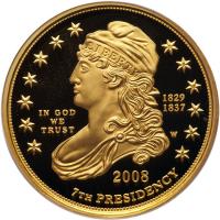 $10.00 2008-W Jackson's Liberty Gold Â½ ozt PCGS PF70 DC